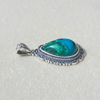 Colgante Crisocola Natural Plata