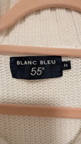 Jersey Blanc Bleu cuello alto