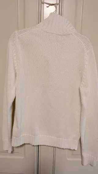 Jersey Blanc Bleu cuello alto