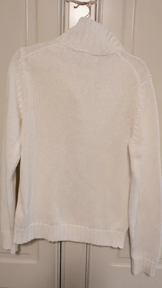 Jersey Blanc Bleu cuello alto