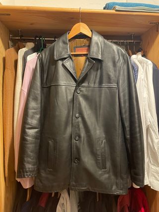 Chaqueta de cuero Redskins negra