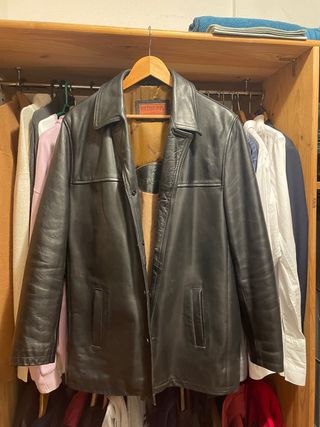 Chaqueta de cuero Redskins negra