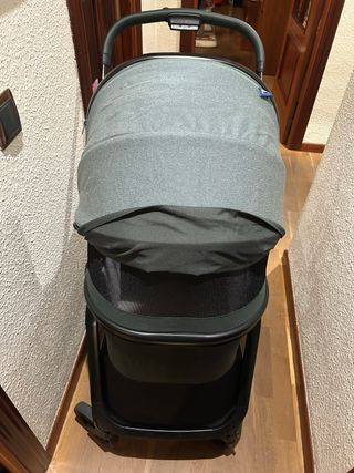 Carrito Bebé 2 en 1 + Capazo verde oscuro