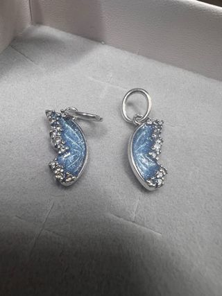 Dijes Pandora Mariposa Plata y Azul