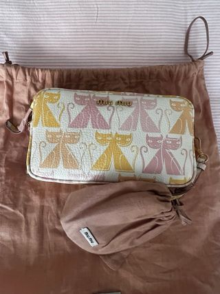 Borsa Miu Miu Gatti Rosa Bianco Giallo