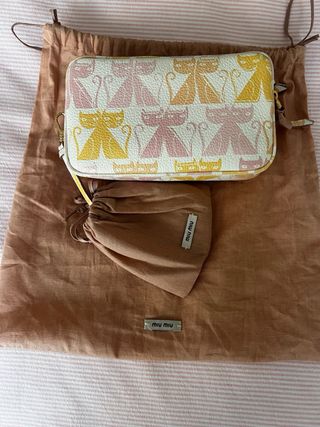 Borsa Miu Miu Gatti Rosa Bianco Giallo