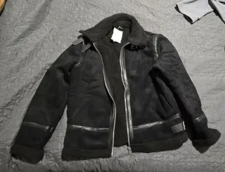 Chaqueta Biker Polipiel Negra Hombre