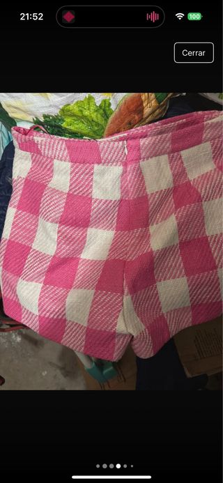 Falda pantalón cuadros rosa Primark talla 14