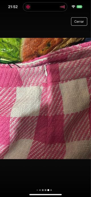 Falda pantalón cuadros rosa Primark talla 14