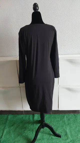 Vestido Talla L Negro y Animal Print