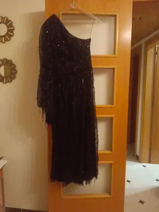 Vestido fiesta lentejuelas negro