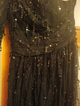 Vestido fiesta lentejuelas negro