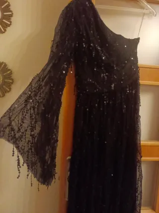 Vestido fiesta lentejuelas negro