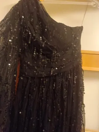 Vestido fiesta lentejuelas negro