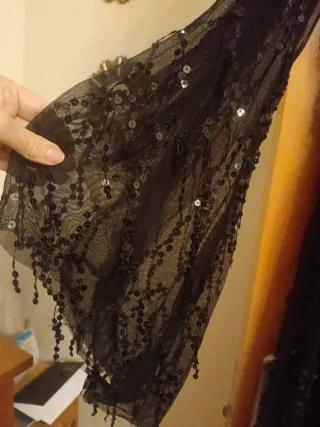 Vestido fiesta lentejuelas negro