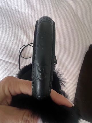 Orejeras Piel Gucci Vintage Negra