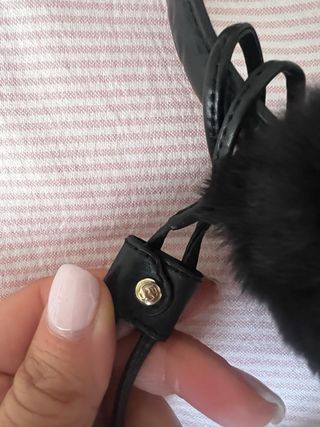 Orejeras Piel Gucci Vintage Negra