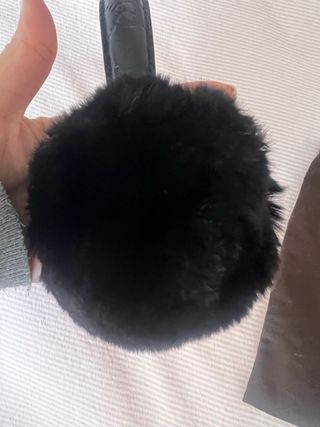 Orejeras Piel Gucci Vintage Negra