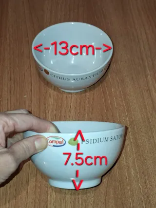 2 cuencos de cerámica blancos