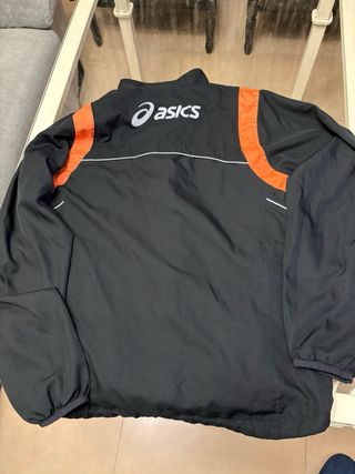 Cortavientos Asics Talla L Negro Naranja