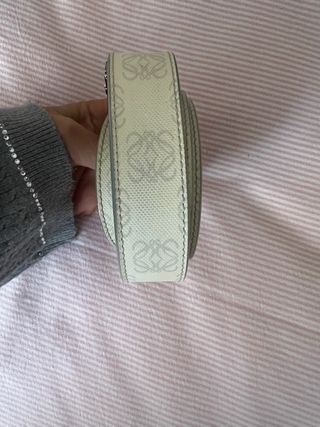 Cinturón Loewe Piel Blanco Talla S Logo