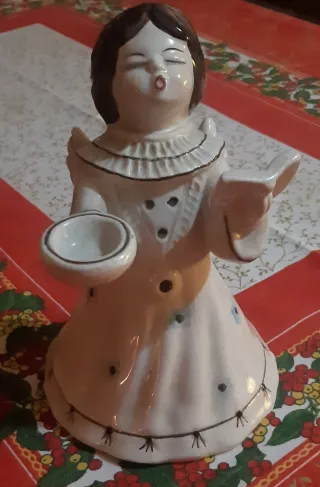 Statuina angelo corista portacandela