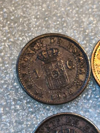 4 Monedas Alfonso XIII 1 Céntimo