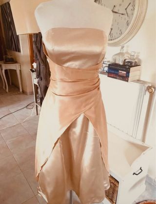 Vestido Juju & Christine dorado cóctel