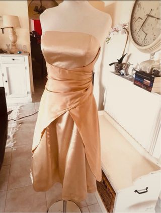 Vestido Juju & Christine dorado cóctel