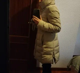 Abrigo Zara Basic Beige Talla L