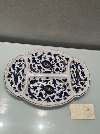 Antipastiera Padovani Faenza Ceramica Blu e Bianco