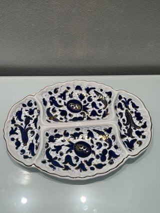 Antipastiera Padovani Faenza Ceramica Blu e Bianco