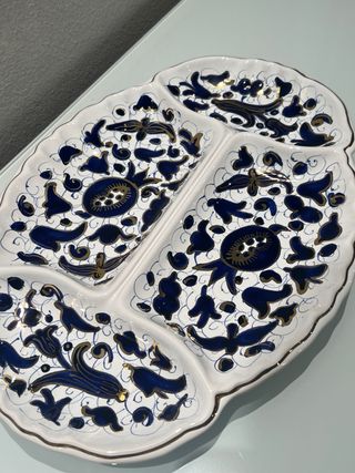 Antipastiera Padovani Faenza Ceramica Blu e Bianco