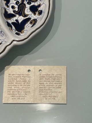 Antipastiera Padovani Faenza Ceramica Blu e Bianco