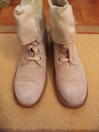 Stringate artigianali in pelle scamosciata+tessuto