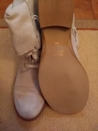 Stringate artigianali in pelle scamosciata+tessuto