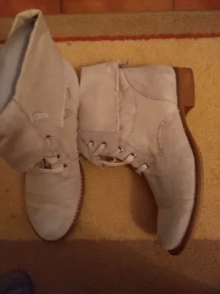 Stringate artigianali in pelle scamosciata+tessuto