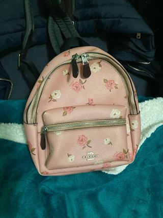 Mochila Mini Coach Flores Rosa