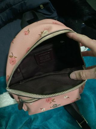 Mochila Mini Coach Flores Rosa