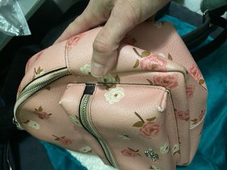 Mochila Mini Coach Flores Rosa