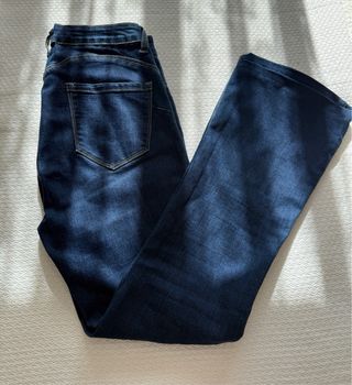 Pantalón vaquero flare mujer azul