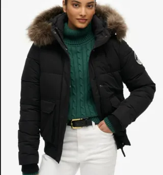 Chaqueta Bomber Superdry Negra con Capucha