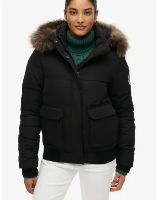 Chaqueta Bomber Superdry Negra con Capucha