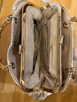 Bolso bandolera piel serpiente bambú