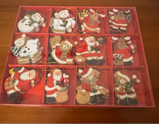 Adornos Navideños Madera Set 48 piezas