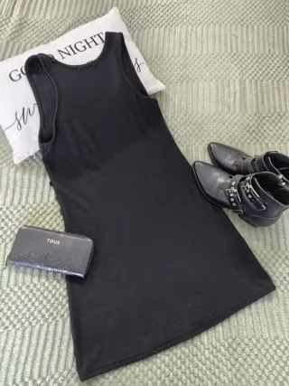 Vestido fiesta lentejuelas  negro/plata