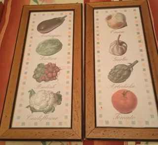 Pareja cuadros cocina verduras