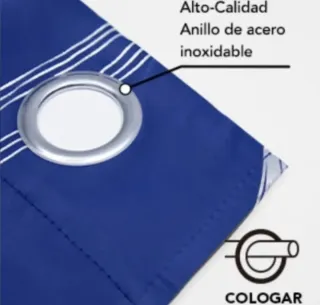 Set 2 Tende Opache Isolanti Blu 168x183