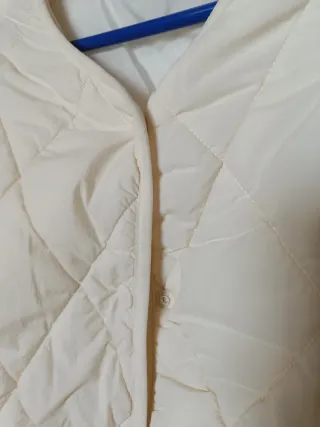 Chaqueta acolchada mujer S beige