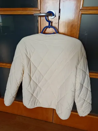 Chaqueta acolchada mujer S beige